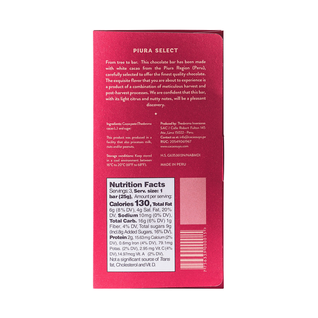 Cacaosuyo Piura Select 70% Dark