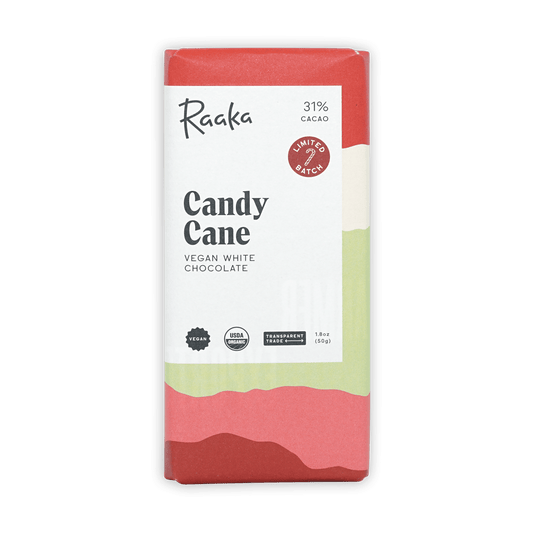 Raaka Candy Cane Vegan White Chocolate (Seasonal Release)