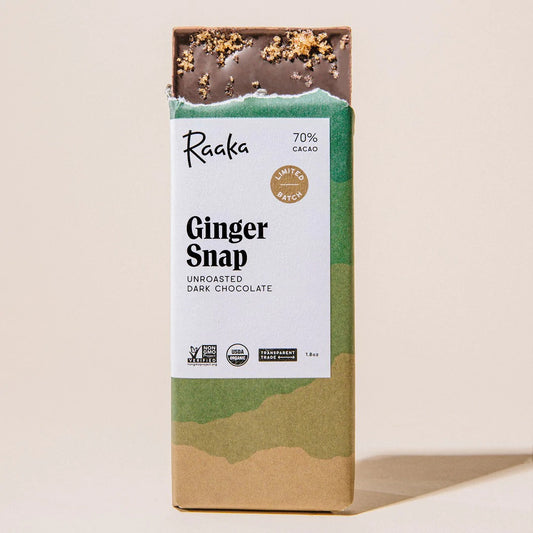 Raaka Ginger Snap Dark Chocolate (Limited Release)
