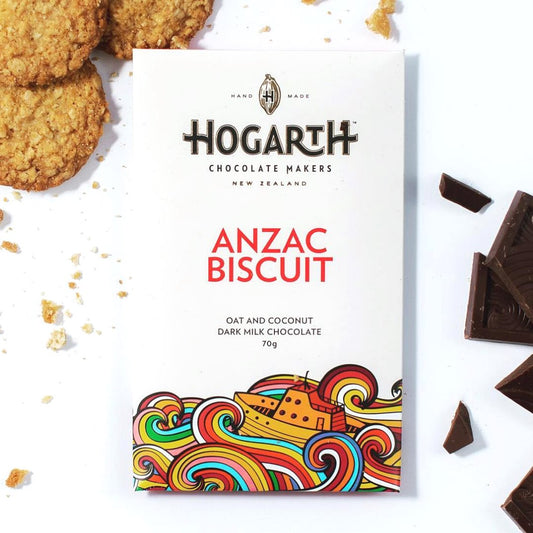 Hogarth ANZAC Biscuit Oat and Coconut Dark Milk Chocolate Bar