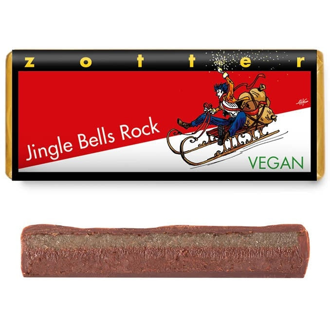 Zotter Jingle Bells Rock - Marzipan and Red Wine Dark Chocolate